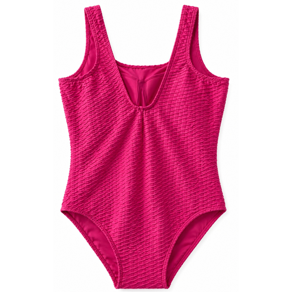 Lands' End Pink One Piece Swimsuit Women’s 22W Tugless Textured Chlorine Resist - Picture 2 of 5